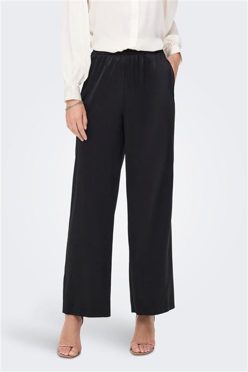 Victoria Satin Bukser - Sort - M - ONLY