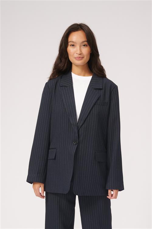 Oversized Blazer - Navy Pinstripe - M - TeeShoppen