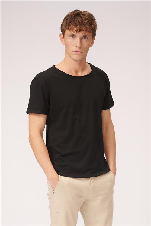Dyb Rund Hals - Sort - Herre - 2XS - TeeShoppen