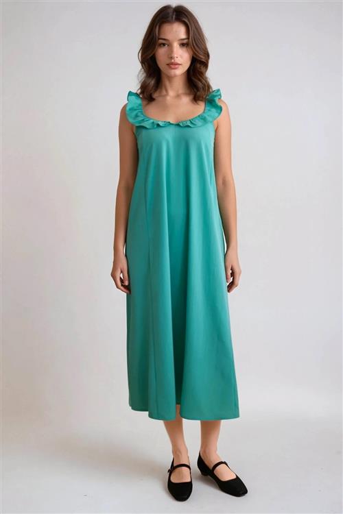 Zora Midi Kjole - Marine Grøn - XL - ONLY