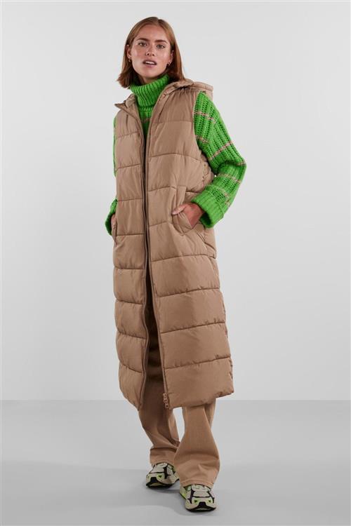 Elinora Lang Puffet Vest - Silver Mink - XL - PIECES