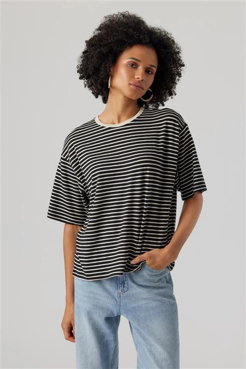 Fiona O-neck Top - Sort - M - Vero Moda