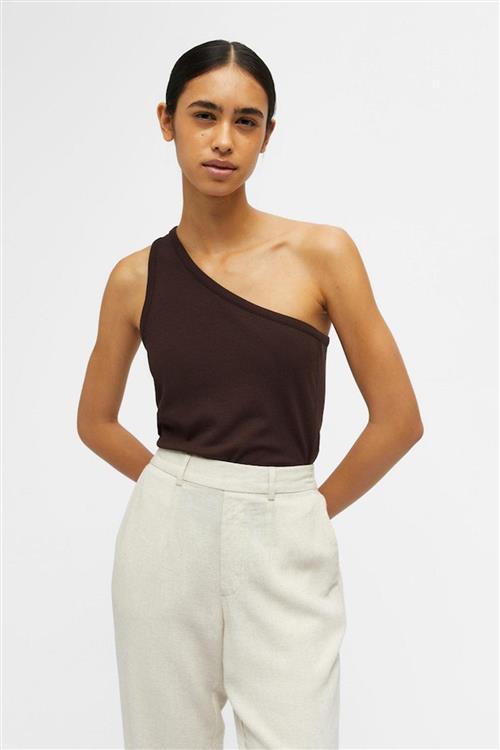 Luca One Shoulder Top - Brun - M - Object