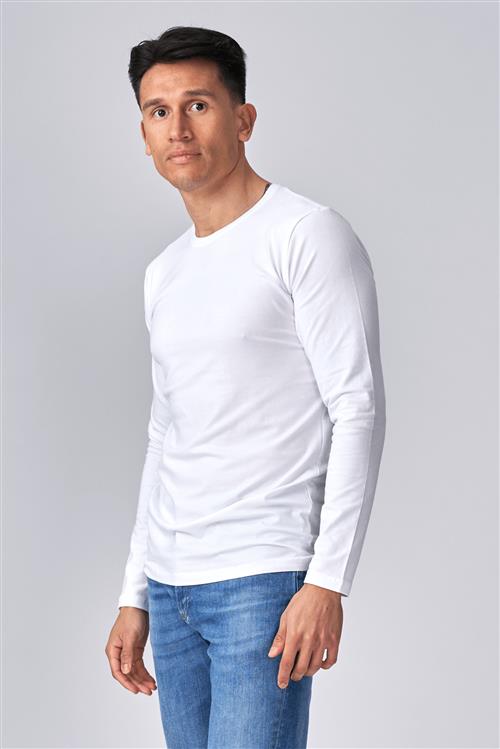 Langærmet Muscle T-shirt - Hvid - Herre - M - TeeShoppen