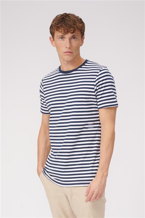 Nørregade Stripe - Navy-Hvid - Herre - XL - TeeShoppen