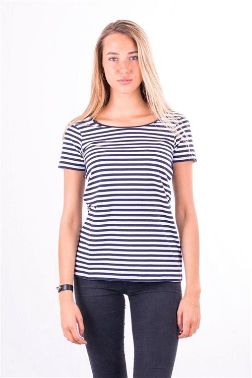 Nørregade T-shirt - Blå-Hvid - Dame - XL - TeeShoppen