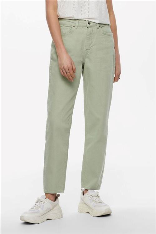 Ensfarvet Mom Bukser - Desert Saga - Dame - S/32 - ONLY
