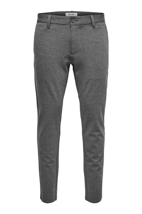 Mark Pants - Stribet Grå (strækbukser) - Herre - 36/32 - Only & Sons