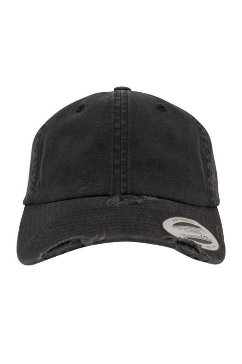 Low Profile Destroyed Cap - Black - One Size - TeeShoppen