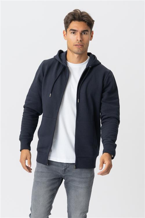Zip Hoodie - Navy - Herre - 2XL - TeeShoppen