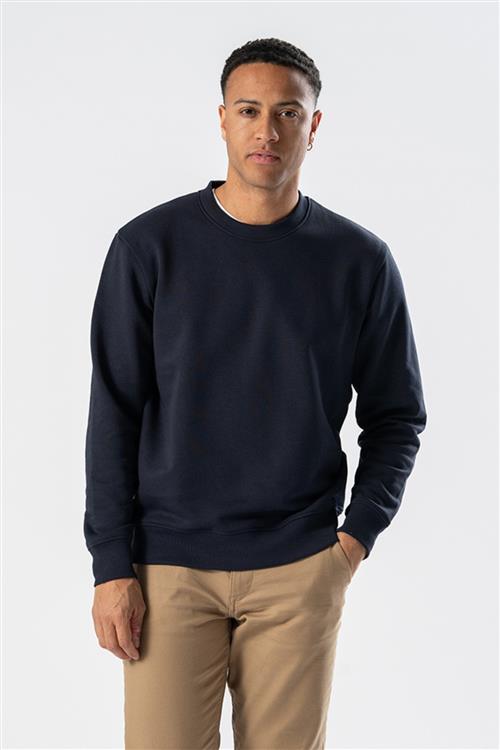 Sweatshirt Crewneck - Navy - Herre - 2XL - TeeShoppen
