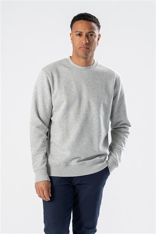 Sweatshirt Crewneck - Askegrå - Herre - L - TeeShoppen