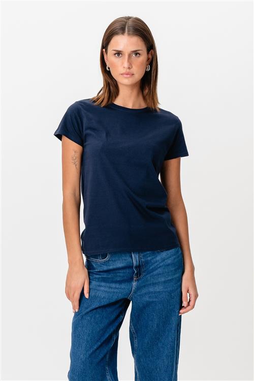 Basic T-shirt - Navy - Dame - L - TeeShoppen