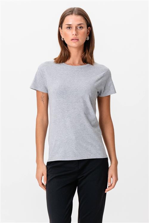Basic T-shirt - Oxford Grå - Dame - M - TeeShoppen