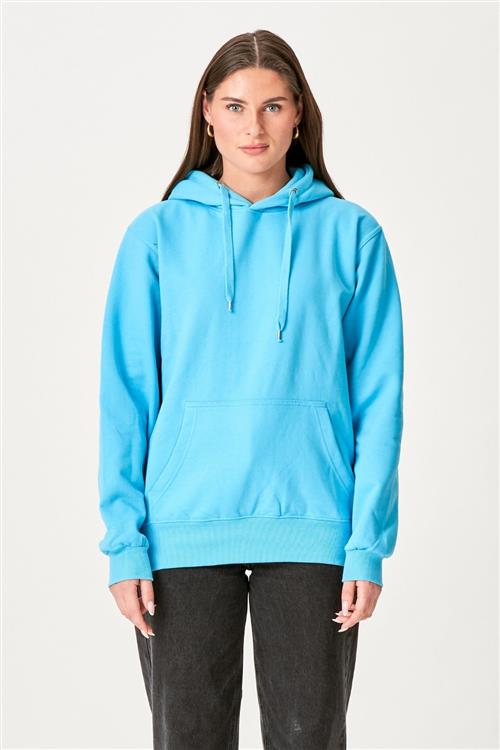 Oversized Hoodie - Turkis Blå - Dame - 2XS - TeeShoppen