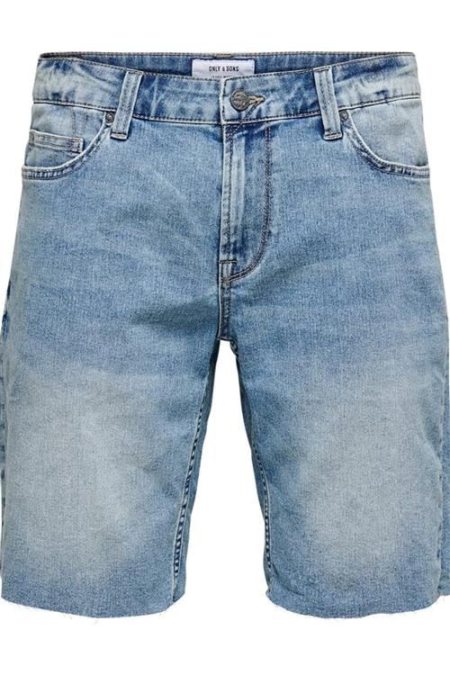 Denim Shorts - Lyseblå - Herre - 36 - Only & Sons