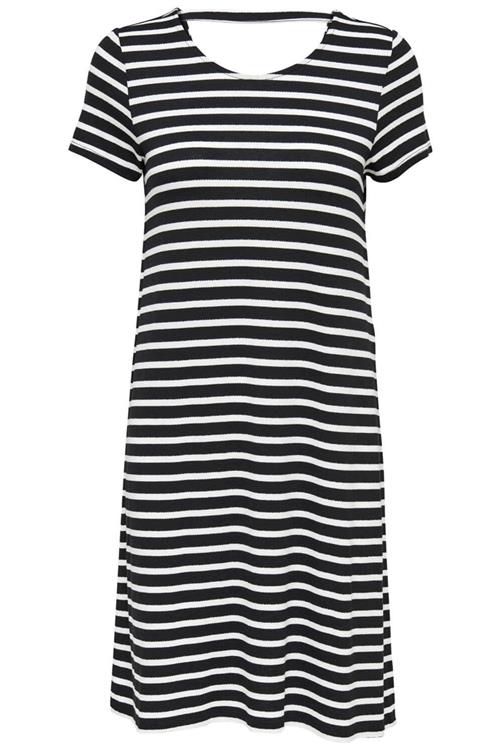 Løs kjole med rygdetaljer - Sort cloud dancer - Dame - 2XL - ONLY