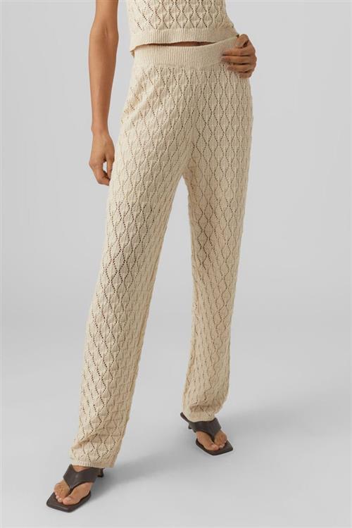 Evelyn High-Waist Crochet Pants - Birch - XL - Vero Moda