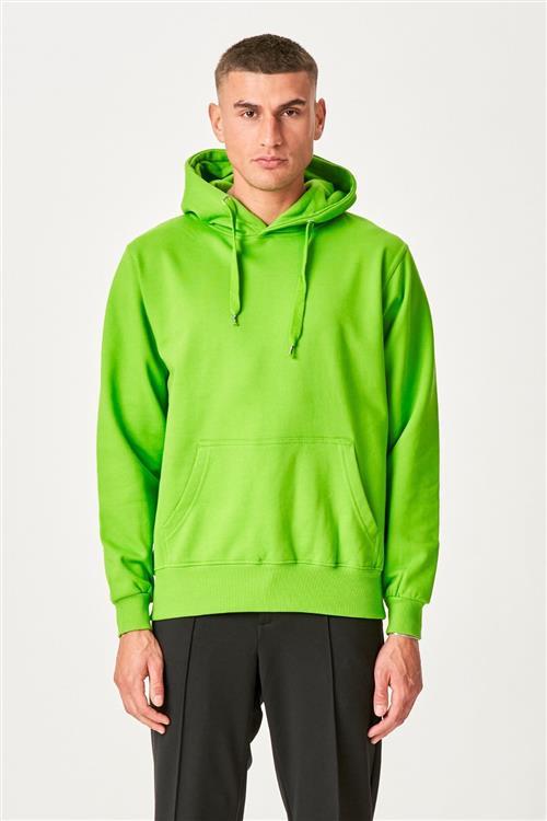 Basic Hoodie - Lime Grøn - Herre - XL - TeeShoppen
