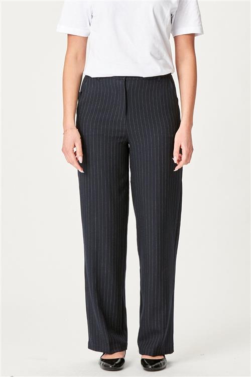 Klassiske Habitbukser - Navy Pinstripe - M - TeeShoppen