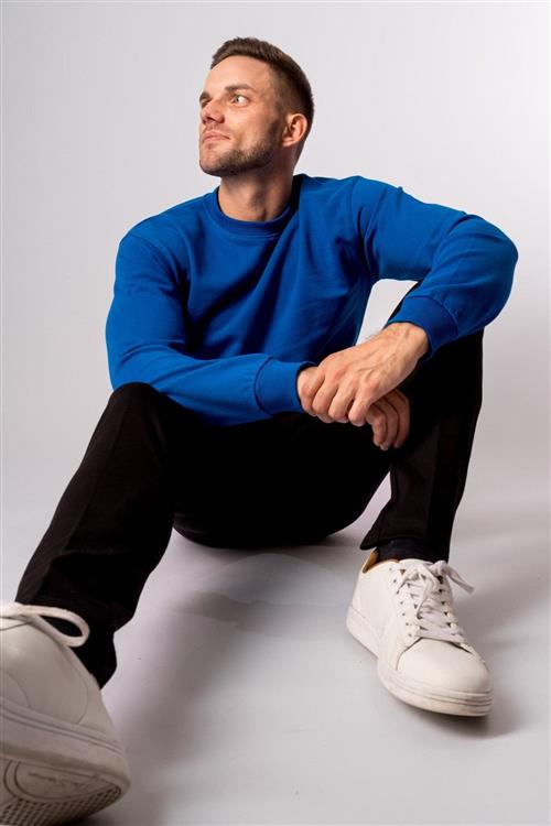 Basic Crewneck - Swedish Blå - Herre - 4XL - TeeShoppen