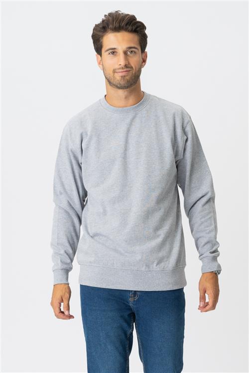 Basic Crewneck - Grå - Herre - 2XS - TeeShoppen