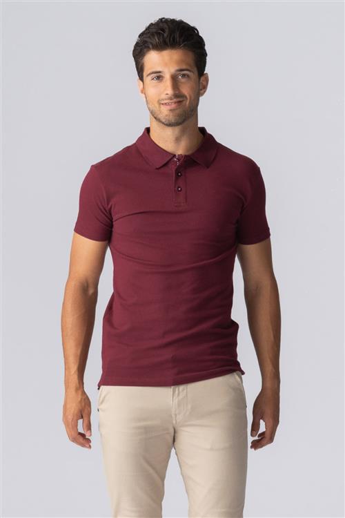 Muscle Polo Shirt - Bordeaux - Herre - 2XL - TeeShoppen