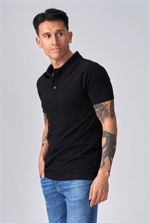 Muscle Polo Shirt - Sort - Herre - L - TeeShoppen