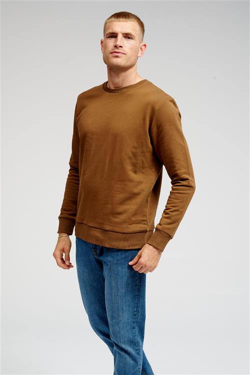 Basic Crewneck Sweat - Brun - Herre - M - TeeShoppen