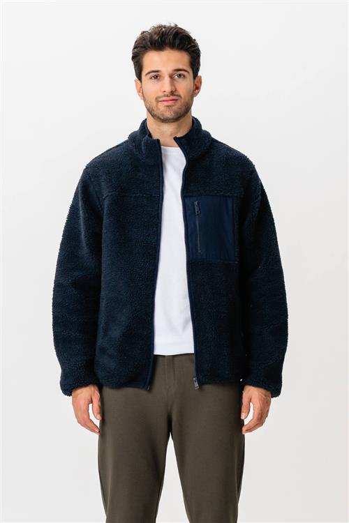 Fleecejakke - Navy - L - TeeShoppen