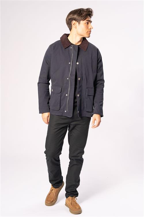 Twill Jakke - Navy - L - TeeShoppen