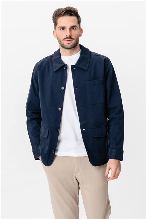 Twill Skjorte Jakke - Navy (BUTIK) - S - TeeShoppen