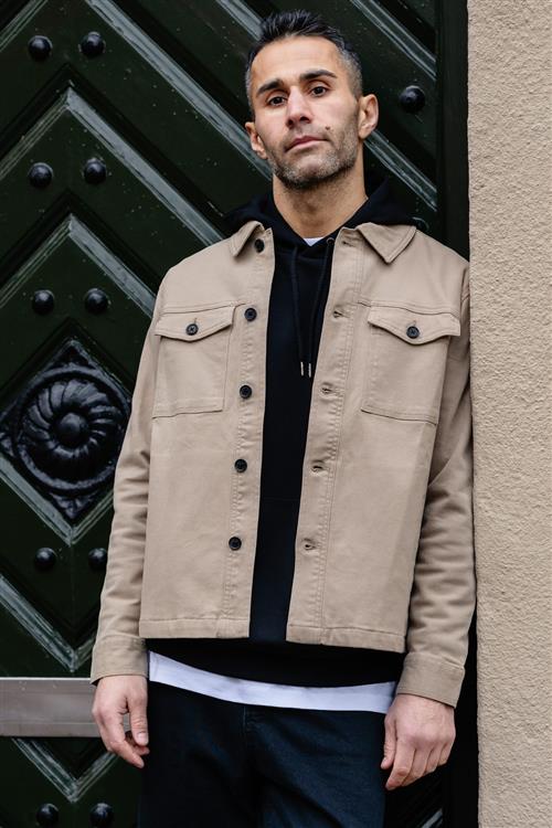 Twill Overshirt - Mørk Sand - BUTIK - XL - TeeShoppen