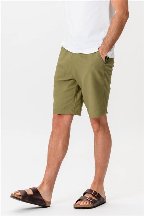 Hørshorts - Grøn - 2XL - TeeShoppen