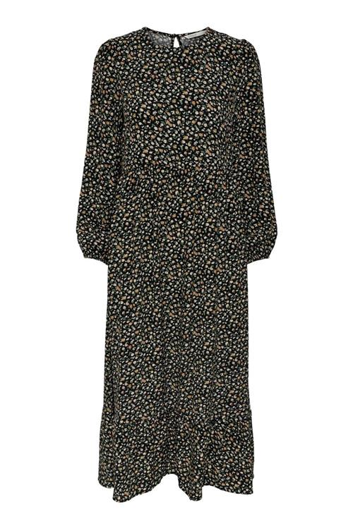 Amalie Midi Kjole - Sort/Orange - Dame - XL - ONLY