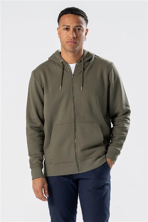 Zip Hoodie - Army Grøn - Herre - 3XL - TeeShoppen