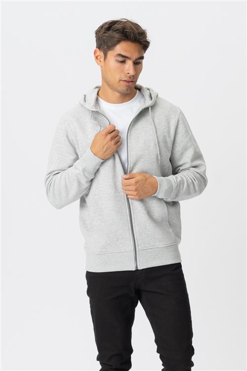 Zip Hoodie - Askegrå - Herre - L - TeeShoppen