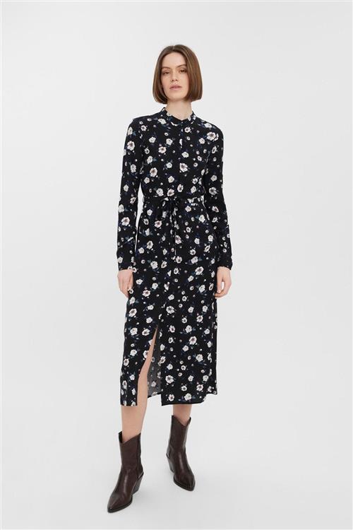 Easy Long Sleeve Shirt Dress - Sort - M - Vero Moda
