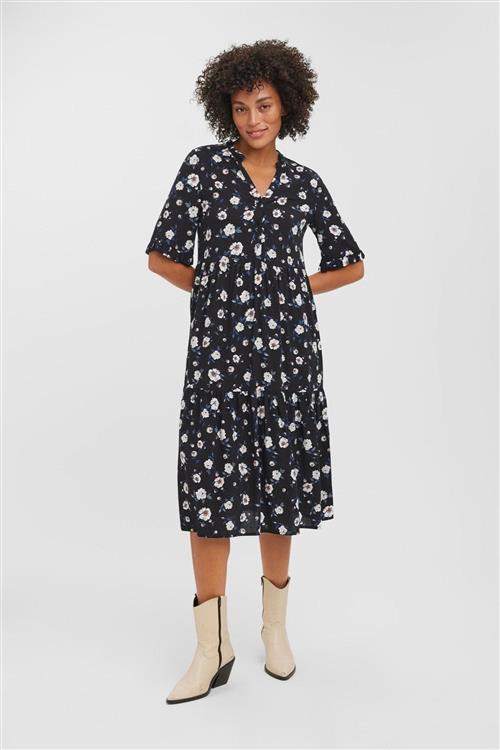 Easy 2/4 Calf Dress - Sort - M - Vero Moda