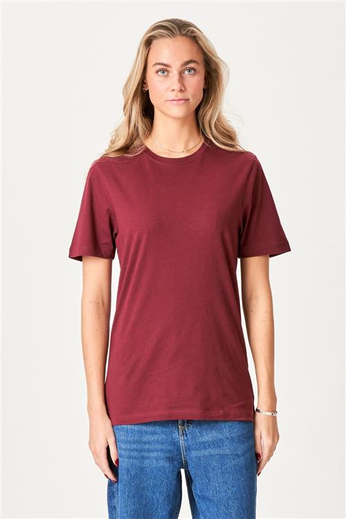 Boyfriend Tee - Bordeaux Rød - Dame - M - TeeShoppen