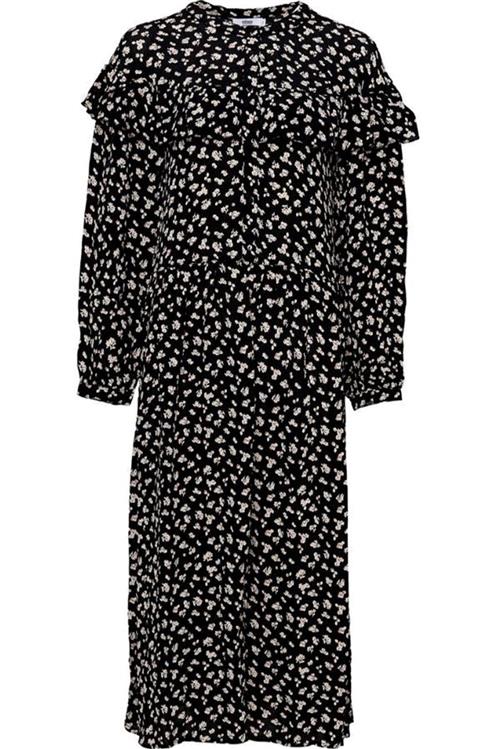 Amelia kjole - Sort blomstret - S - Amis de Copenhague