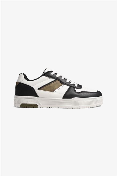 Classic Sneaker - White/Black/Khaki - 43 - TeeShoppen