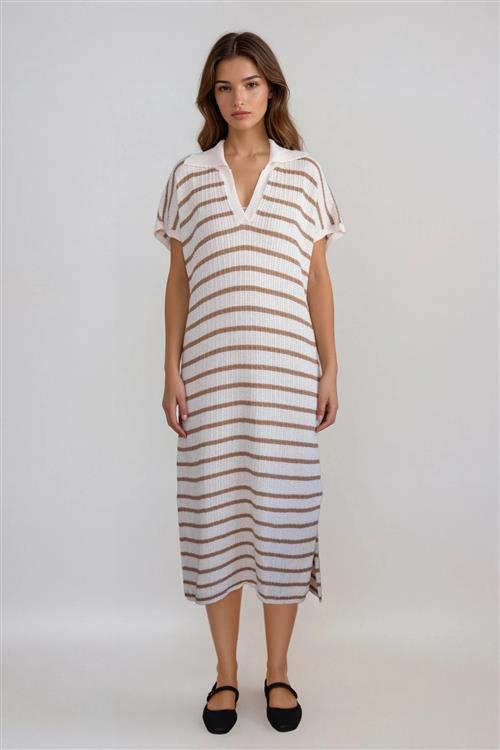 Victoria Kjole - Hvid/Beige - S/M - TeeShoppen
