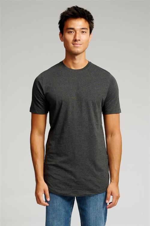 Long T-shirt - Mørkegrå - Herre - 2XL - TeeShoppen