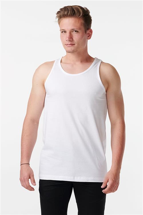 Basic Tanktop - Hvid - Herre - L - TeeShoppen