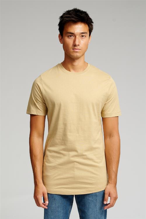 Long T-shirt - Sand - Herre - M - TeeShoppen