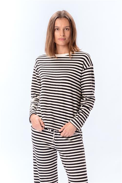 Stribet Trøje - Sort - L/XL - TeeShoppen