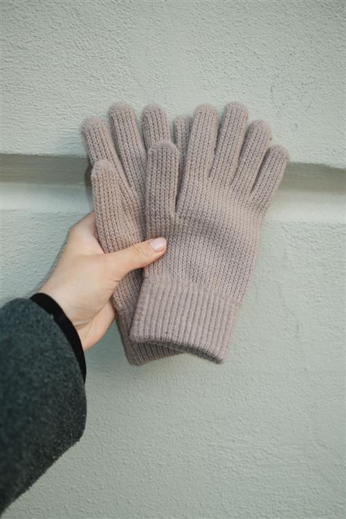 Strikkede Handsker - Kaffe - One Size - TeeShoppen