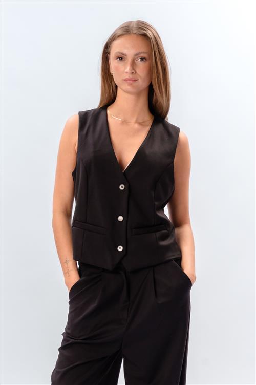 Nadia Vest - Sort - 2XL - TeeShoppen