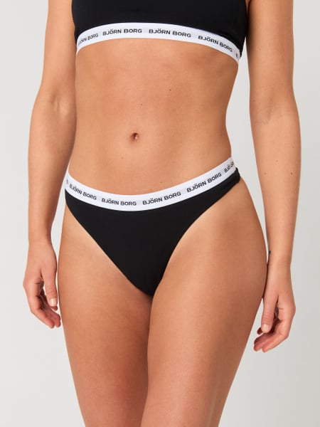 Björn Borg Logo Thongs 3-pack Sort, S